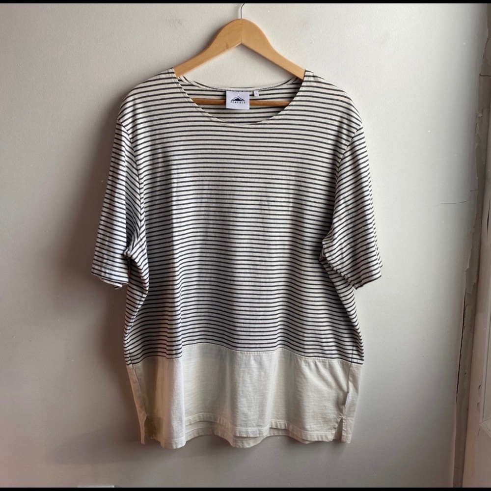 Penfield Ivory Black Stripe Oversized Relax Tee
